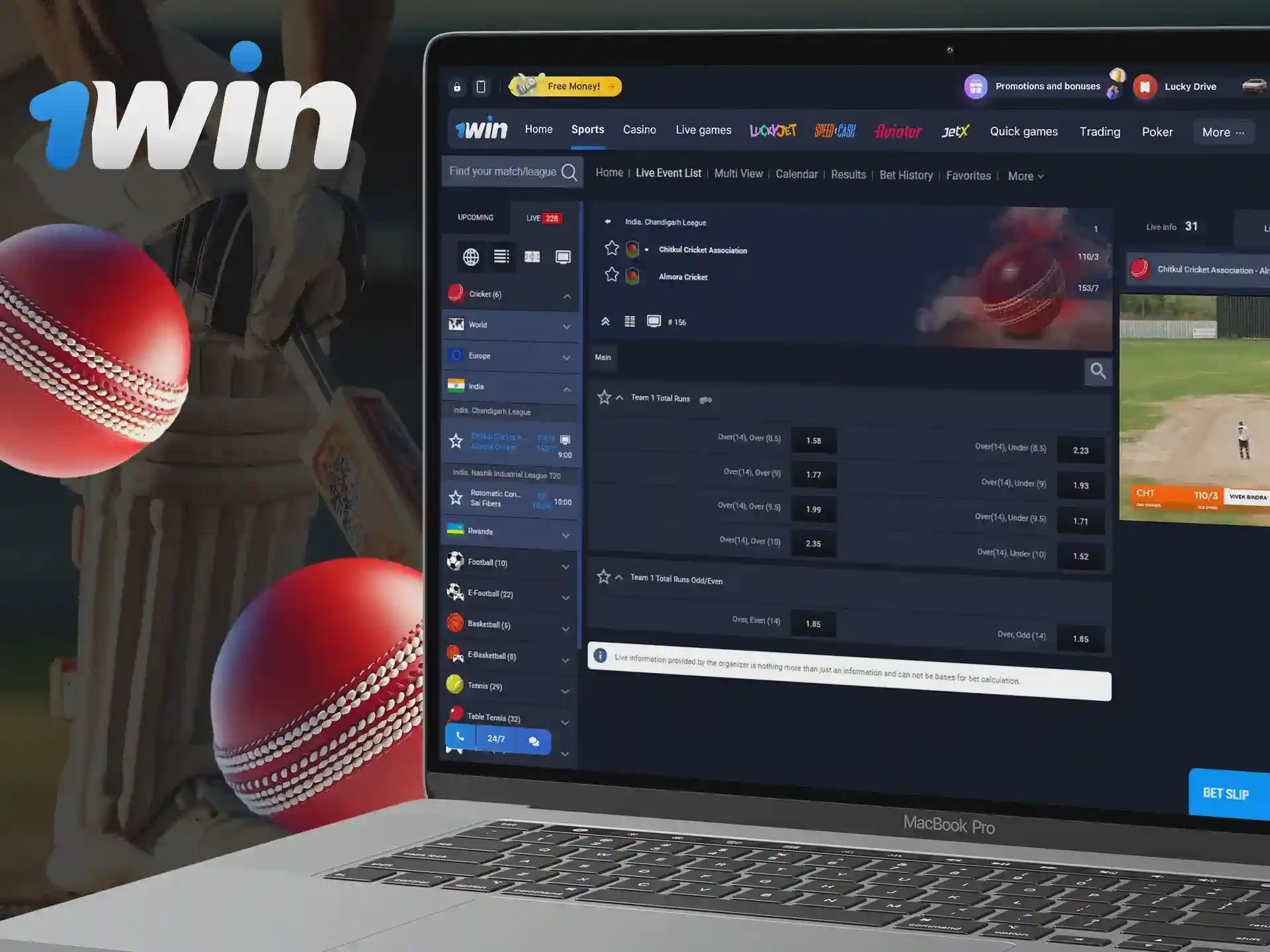 1win Cricket betting in Bangladesh