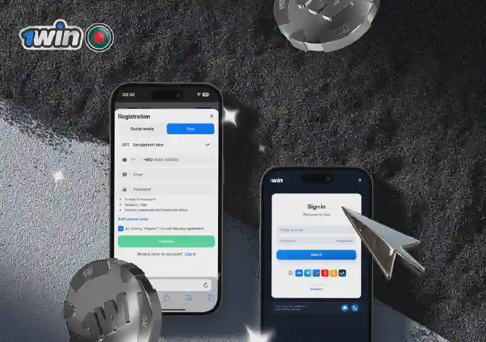 1win mobile app registration interface for Android devices in Bangladesh