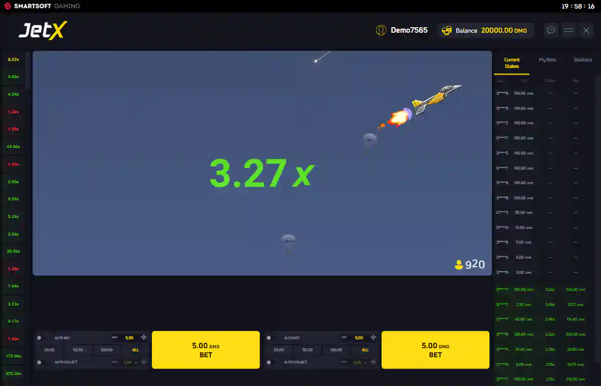 Try JetX demo play free in Bangladesh before betting